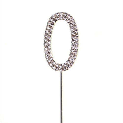 Cake Topper número 0 Plata Diamante Aniversario De Cumpleaños Decoración Fiesta