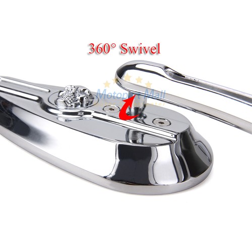 Skull Teardrop Rearview Mirrors For Harley Touring Glide Softail Dyna Motorcycle