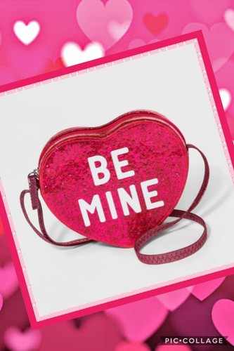 Girls Be Mine Valentines Day Glittery Pink Heart Crossbody Purse Bag Cat /& Jack
