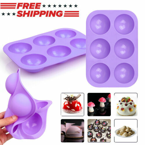 Half Ball Sphere Round Silicone Cake Mold Muffin Chocolate Cake Baking Mould US 
