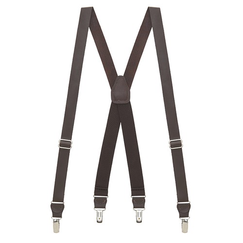 Clip 1-Inch Wide All Leather Suspenders