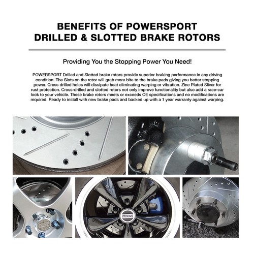 *DRILLED /& SLOTTED* Disc BL41431 2 Front POWERSPORT Brake Rotors