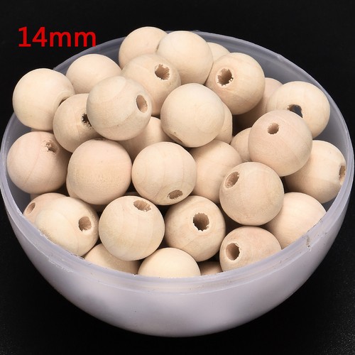 Round Wood Spacer Bead Natural Unpainted Wooden Ball Beads Craft DIY Jewelry
