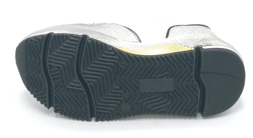 Ovye IP Elettra1 Sportschuhe Schnürsenkel Leder Weiss-Gelb Lamiato Silber W