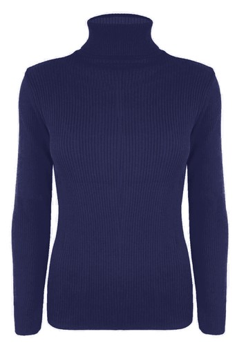 New in Fashion MS Style Womens Ribbed Polo Neck Jumper