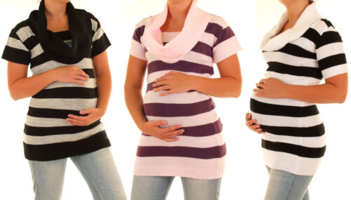 Nouveau top pour femme pull tunique pull en mailles Casual Maternité Taille 8-14