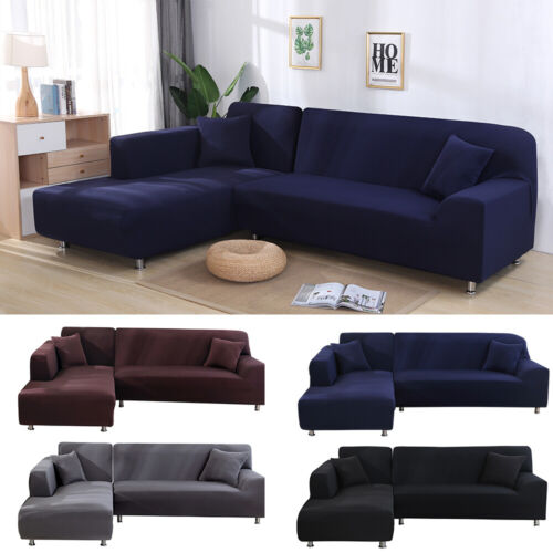 L-Shape 1-4Seat Stretch Elastic //Corner Couch Cover Fabric Sofa Cover Sectional