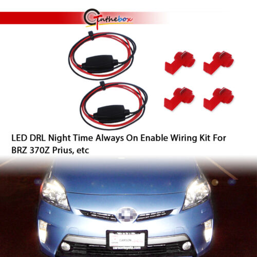 Universal LED DRL Night Time Stay on Enabling Wire Kit For BRZ 370Z Prius etc 