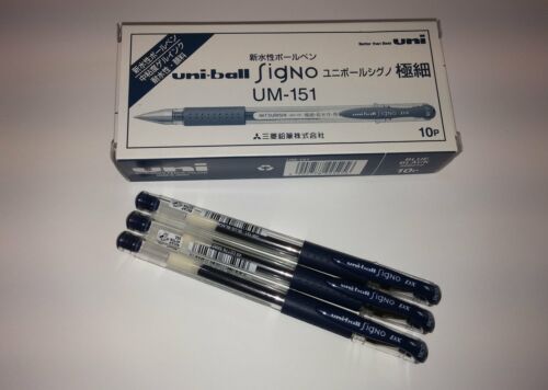 Uni-ball Signo UM-151 Blue Black Pens 0.38mm Uniball Japan Mitsubishi Pen 