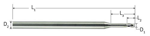.093/" 8XD .750/" LOC 3 Flute Carbide End Mill Melin USA #H0072 Diameter 3//32/"