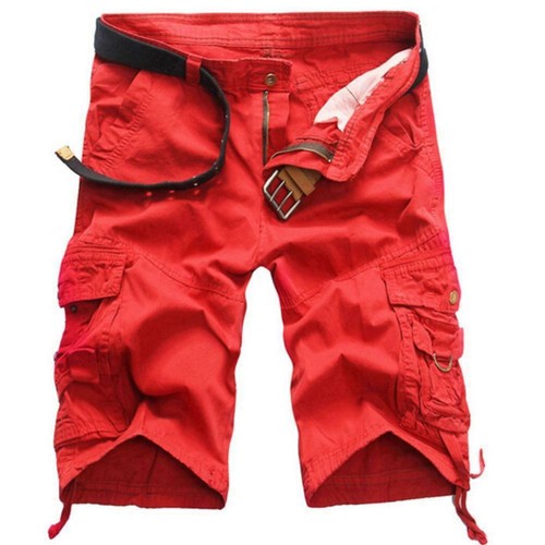 Da Uomo Verde Militare Cargo Combat Pantaloncini Pantaloni mimetici cotone con tasca blu rosso grigio