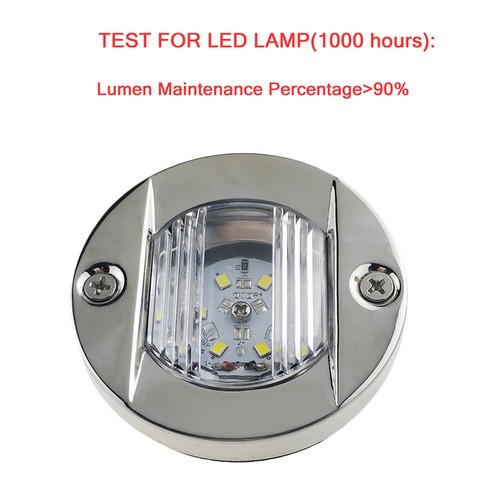 New 12V LED Marine Boat Transom Chrome Anchor Stern Light White Stainless Q9H3
