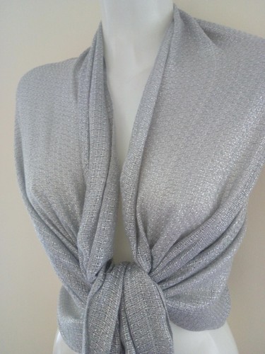 NEW SILVER SCARF SPRING SCARVES HOLIDAY WRAP WEDDING GLITTER STOLE SHAWLS BEACH