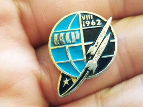 Vintage badge pin Soviet space program,Spaceship Vostok-3,4,USSR 