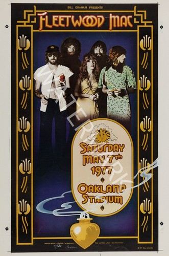 1977 Vintage Concert Poster Oakland Stadium Fleetwood Mac