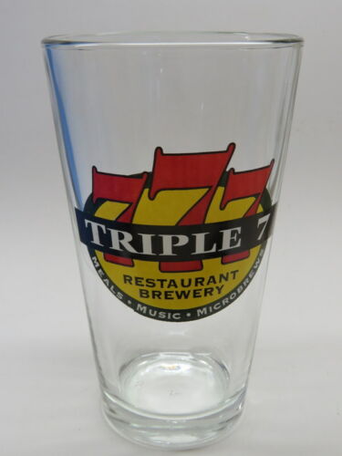 NEVADA BEER Drink PINT GLASS ~ TRIPLE 7 Restaurant Brewery /& Music ~ Las Vegas