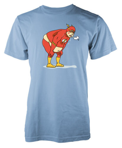 Funny Fat Flash Exhausted Superhero Marvellous Adult T-Shirt