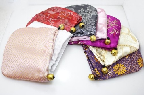 Wholesale Lots Pretty Chinese Handmade Multi-Color Silk Bag//Purse Jewelry Bags