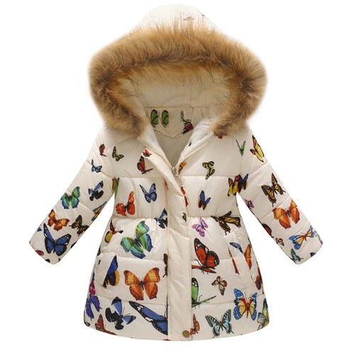 Toddler Baby Girl Winter Warm Coat Kids Thick Hooded Windproof Jacket Outwear AE