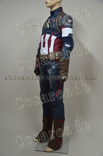 Avengers Captain America II 2 Age of Ultron Steve Rogers Cosplay Costume Uniform