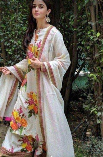 Alia Bhatt Designer Muslin Digital Print Suit