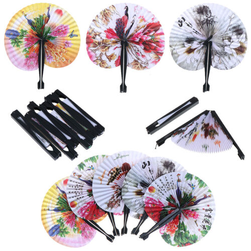 1x Chinese Paper Folding Hand Fan Oriental Floral Peacock Party Wedding Gifts ÁÍ