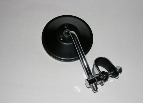 Satin Black 4 Inch Universal Clamp-on Mirror;  fits 7//8 /& 1 inch Handlebars