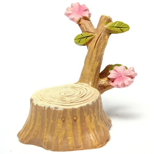 Miniature Cherry Tree Stump Dollhouse Jardin Fées Ornement Plante en Pot Craft D7H1