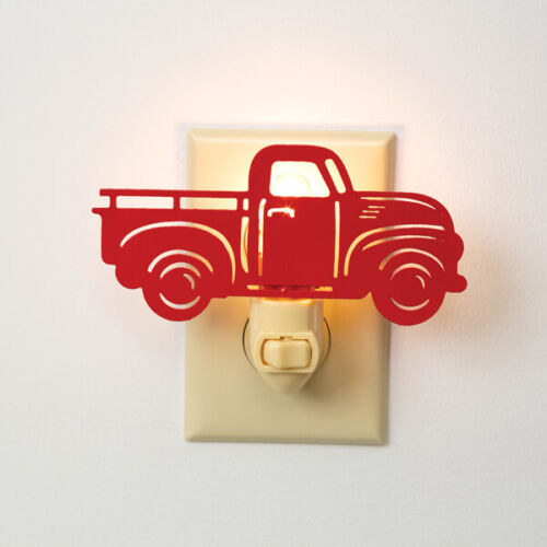 Red Truck Night Light w/ Bulb, Metal, Primitive, Country, Cabin, Lodge, Rustic
