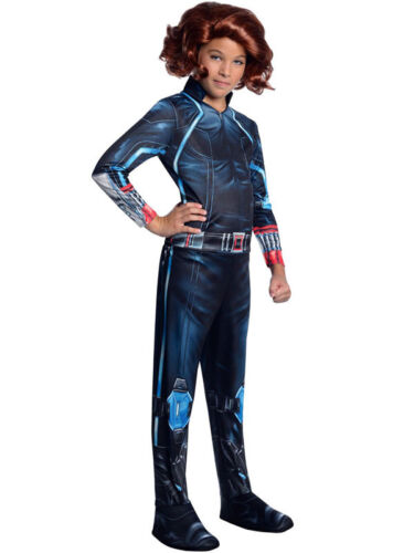 Black Widow Girls Fancy Dress The Avengers Marvel Superhero Kids Childs Costume