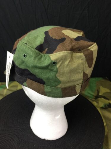 US MILITARY ARMY BDU CAP HAT WOODLAND CAMOUFLAGE NEW SIZE 7-1//8  8415013937820