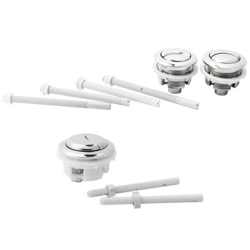 2pcs 38mm Plastic Dual Flush Toilet Tank Round Push Button Water Saving Effect