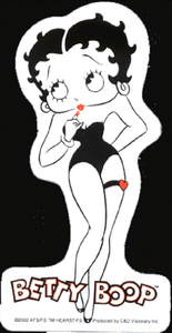 15588 Betty Boop Standing in Swimsuit Lipstick Cartoon Pinup 50s Sticker Decal