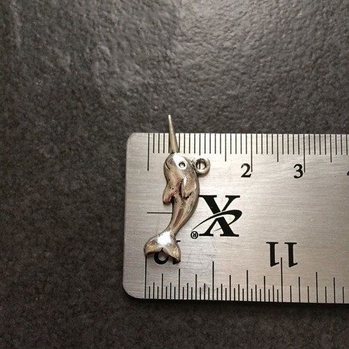 6 x Antique Silver Narwhal Charms Pendants 28mm x 13mm