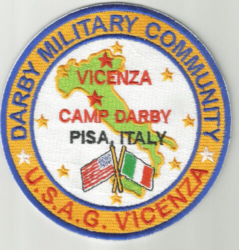 DARBY MILITARY COMMUNITY USAG VINCENZA        Y US ARMY POST PATCH PIZA ITALY