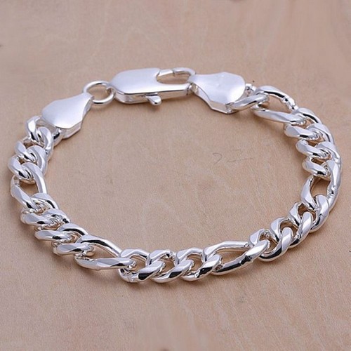 Wholesale Fashion 925 Sterling Argent Massif Hommes Bijoux 3+1 Chaine Bracelet H097