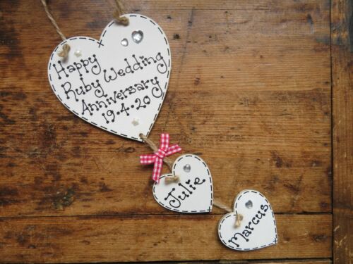 Personalised Wedding Gift Just Married Anniversary Sign Plaque Heart Present 