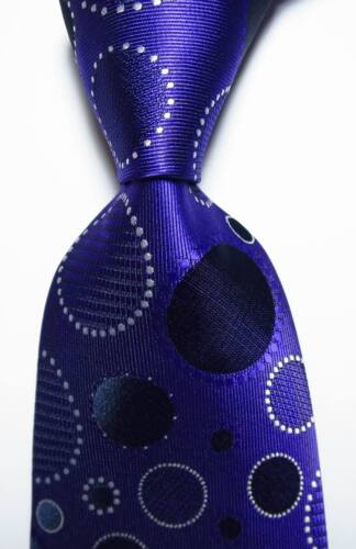 New Classic Dot Violet Noir Blanc Jacquard Tissé 100/% Soie Hommes Cravate Cravate