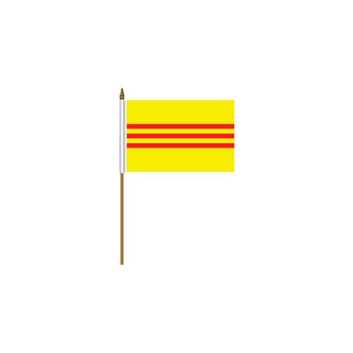 SOUTH VIETNAM COUNTRY 4 X 6 MINI STICK FLAG WITH 10/" PLASTIC POLE