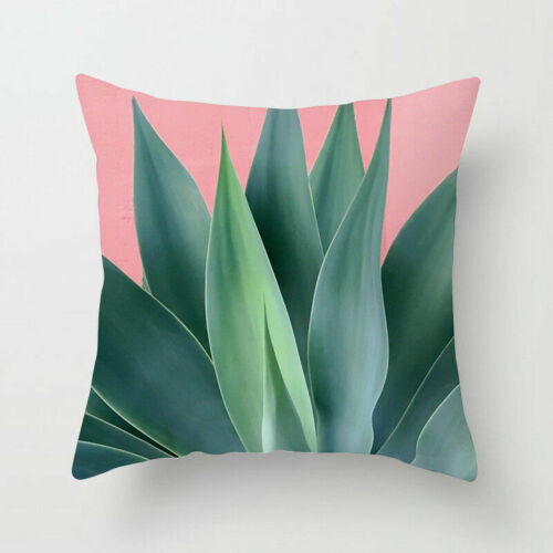 18'' Tropical Plants&Cactus Sofa Pillow Case Polyester Cushion Cover Home Decor