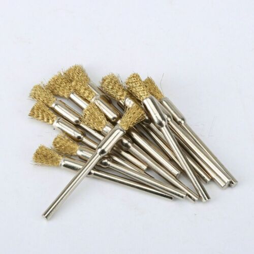 30Pcs Brass Steel Wire Pencil Brush Polishing Wheels Full Kit For Rotary Tools 