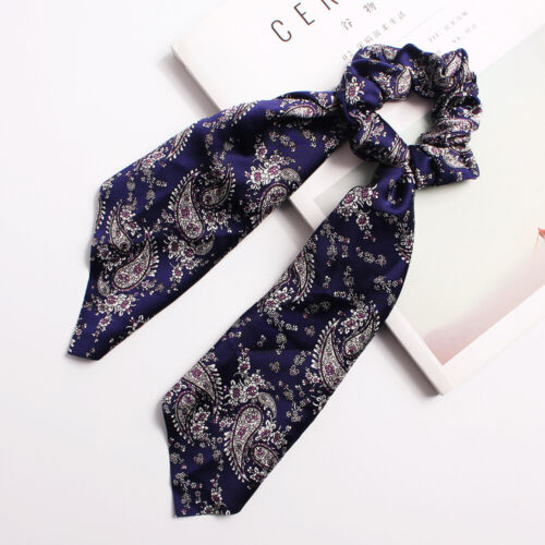Long Tail Ribbon Hair Bands Ponytail Scarf Bow Elastic Hair Rope Tie Scrunchies