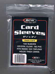 2 PACK OF 100 SLEEVES BCW THICK CARD SOFT SLEEVES