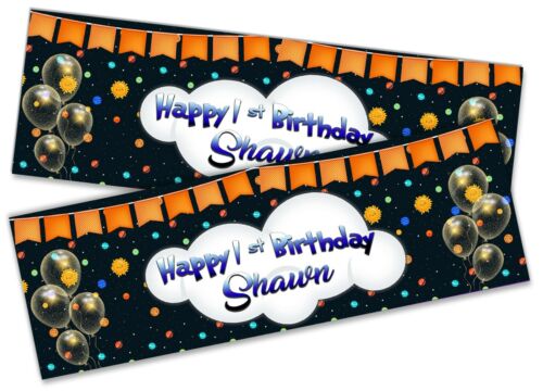Details about  / x2 Personalised Birthday Banner balloons Children Party Decoration Poster 24