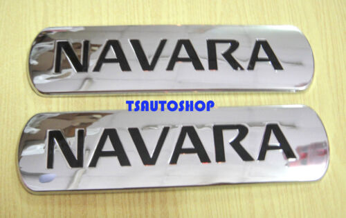 2 CHROME Logo SIDE DOOR " NAVARA " FOR NISSAN FRONTIER NAVARA D40 GENIUS PARTS 