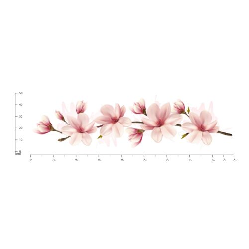 Pink Flower Branch Magnolia Floral Wall Decal Sticker WS-47166
