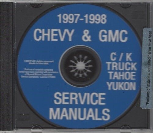 GMC /& CHEVROLET 1997 1998 Pick Up Truck Yukon /& Suburban Shop Manual CD Blazer