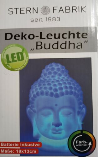 Buddha Kopf LED Leuchte Lampe mit Farbwechsel Buddhalampe Feng Shui 