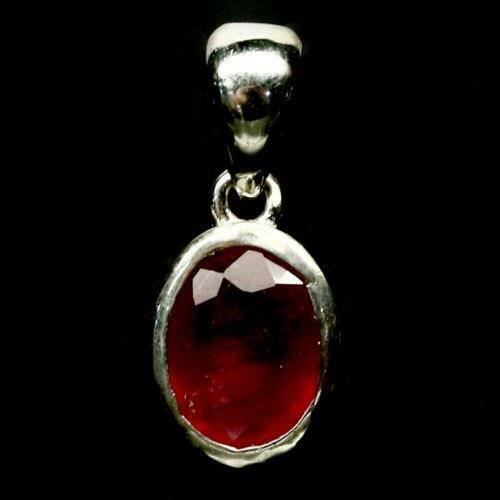 1.50ct Madagascan Red Ruby Solitaire Pendant in 925 Sterling Silver 