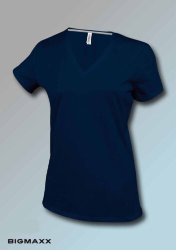 KARIBAN T-Shirt femmes avec col en V manches courtes en 20 Couleurs T S à 3xl